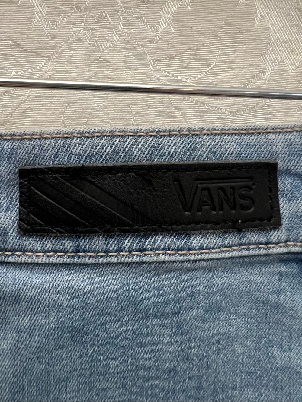 Vans Denim Button-Front A-Line Mini Skirt In Light Wash Size Small GUC Skater - Picture 4 of 6